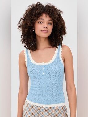 Sea Georgia Knit Tank Top in Blue, XS